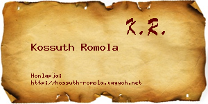 Kossuth Romola névjegykártya